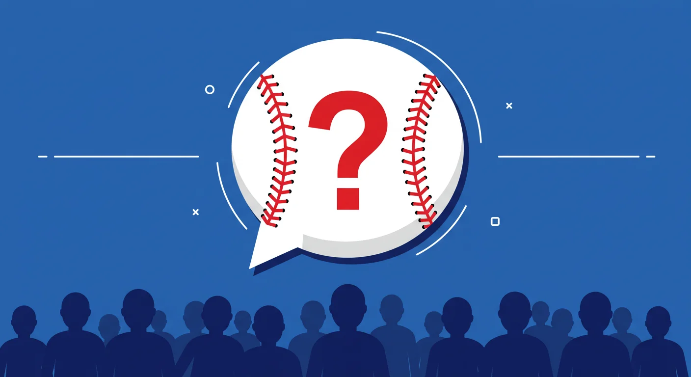 125+ Baseball Riddles with Answers for Fans of All Ages 10 Baseball question mark graphic with baseball fan silhouettes concept image