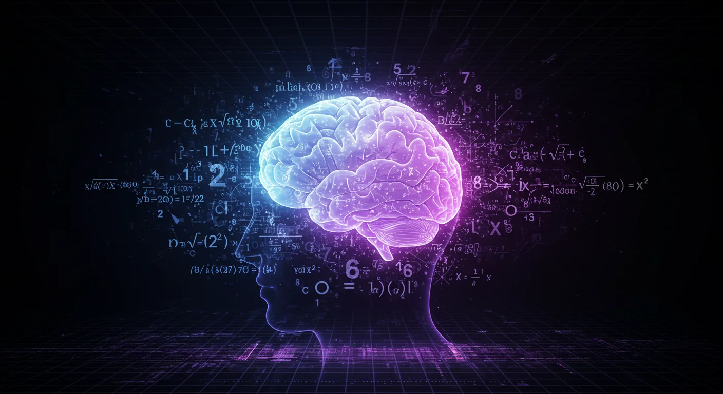 150+ Confusing Riddles and Answers to Stump Your Friends 3 Glowing brain visualization with mathematical equations and formulas surrounding it