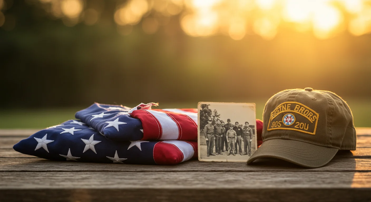 125+ Army Riddles with Answers to Challenge Your Mind 10 American flag with vintage military photo and veterans cap at sunset