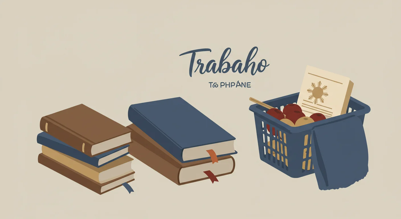 125+ Filipino Riddles: Fun Bugtong & Answers to Spark Your Wit 6 Educational illustration with stacked books and basket containing Filipino flag symbol and apples