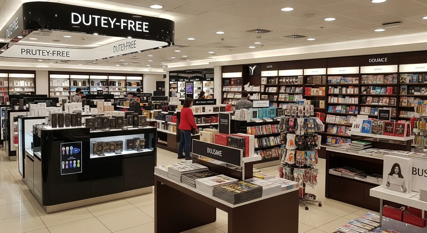 Can You Solve These 150+ Airport Riddles Before Your Flight? 12 Airport duty-free bookstore with extensive book selection, magazines, and traveler browsing merchandise displays