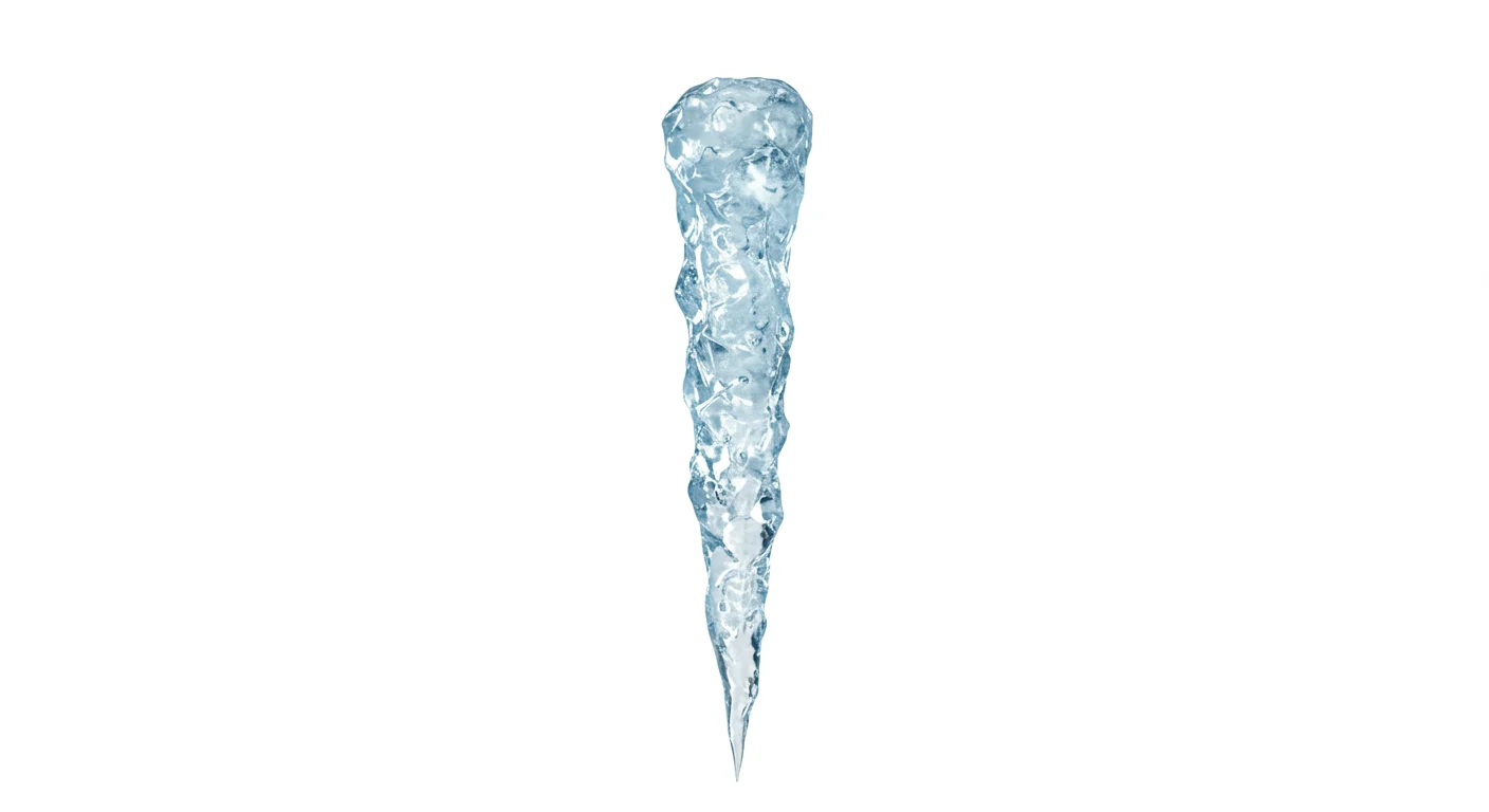150+ Ice Riddles with Answers: Fun Brain Teasers for All Ages 2 Clear blue icicle with textured surface against white background