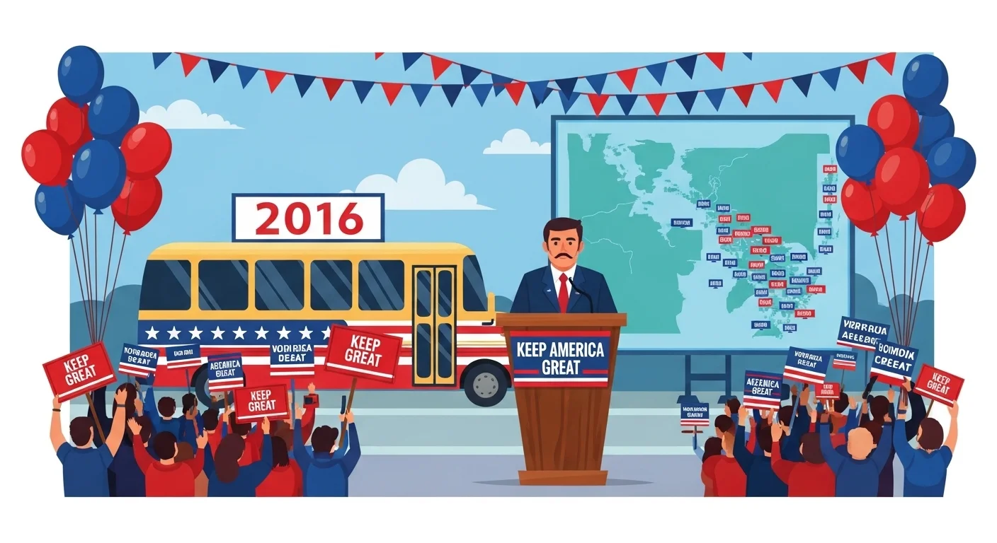 125+ Funny Donald Trump Riddles with Answers 6 2016 Trump campaign rally illustration with candidate at podium and Keep America Great signage