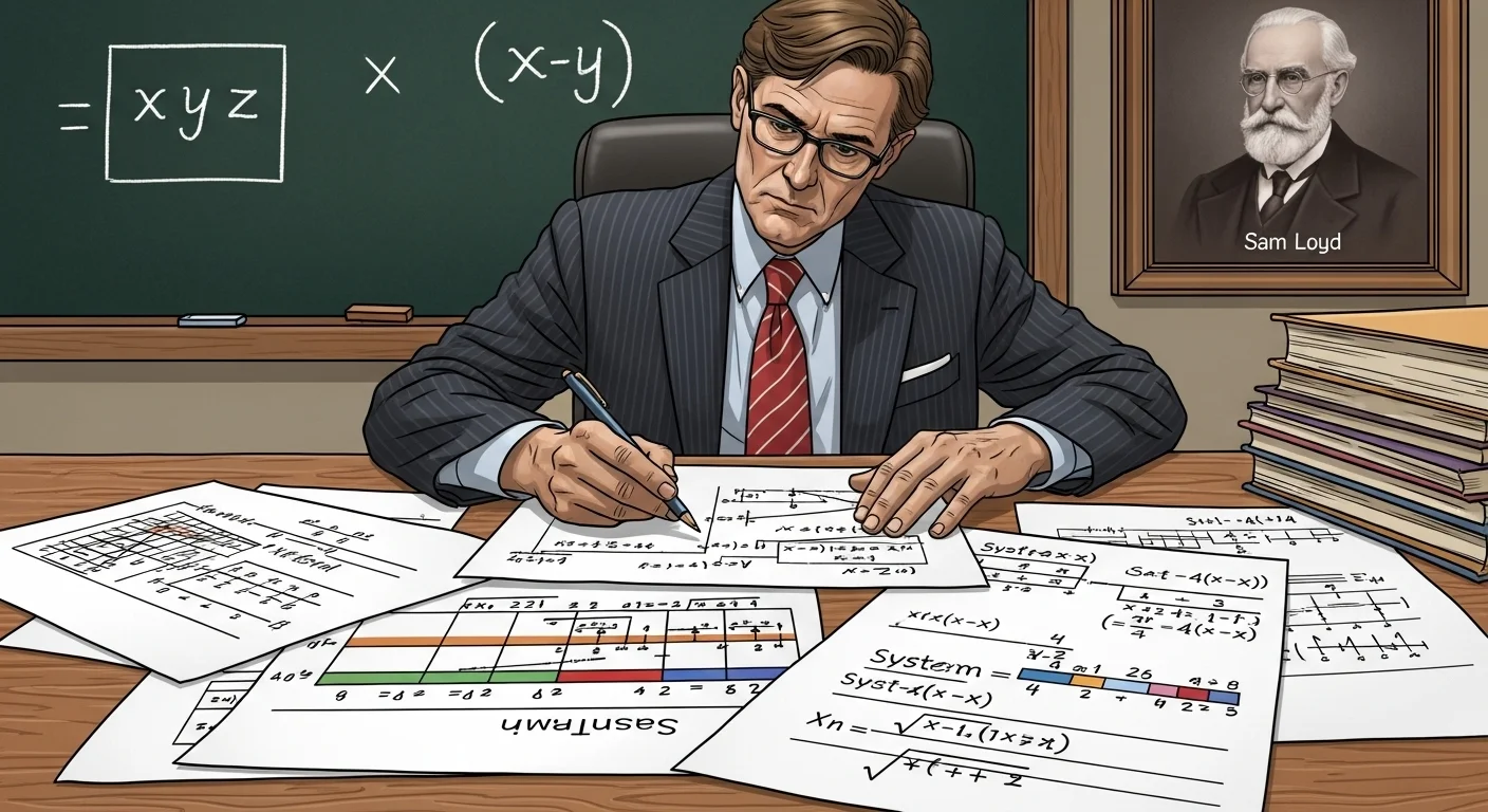 125+ Age Riddles with Answers: A Fun and Challenging Collection 2 Mathematics professor working on complex age-related algebraic equations and systems