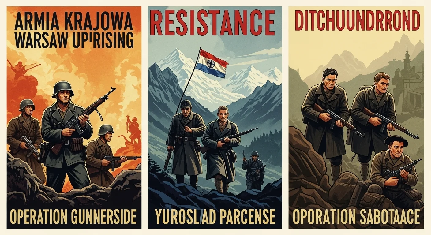 125+ World War 2 Riddles & Answers: Journey Through History 18 World War 2 European resistance movements including Warsaw Uprising Armia Krajowa, Yugoslav Partisans, and Dutch underground sabotage operations