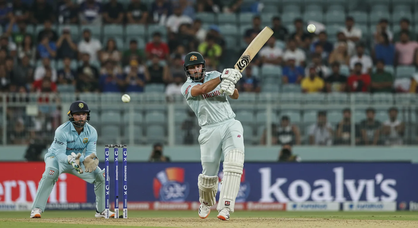 150+ Cricket Riddles with Answers: Test Your Knowledge and Have Fun! 9 International cricket match showing batsman playing shot with wicket-keeper behind stumps in packed stadium