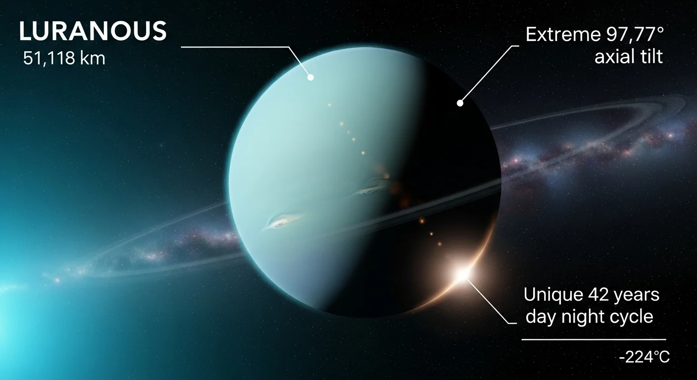  planet with rings and moons against starry space background with astrological symbols and "Explore the YOOR-UH-NUS Mysteries of Uranus" text in uranus riddles