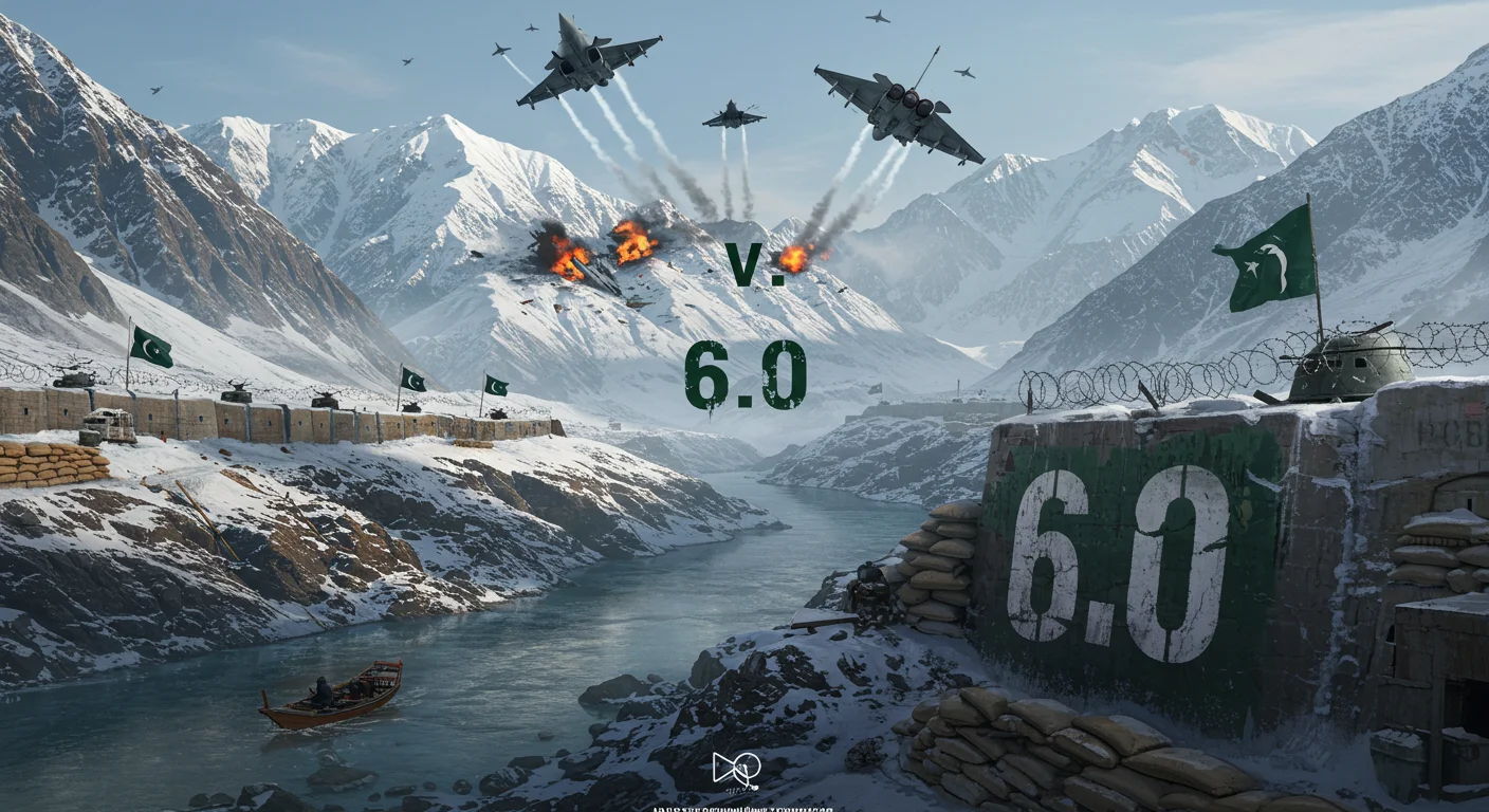 150+ World War 3 Riddles & Answers (Real-World Conflict References) 11 Military jets conducting operations over mountainous terrain with Pakistani flags and defensive positions