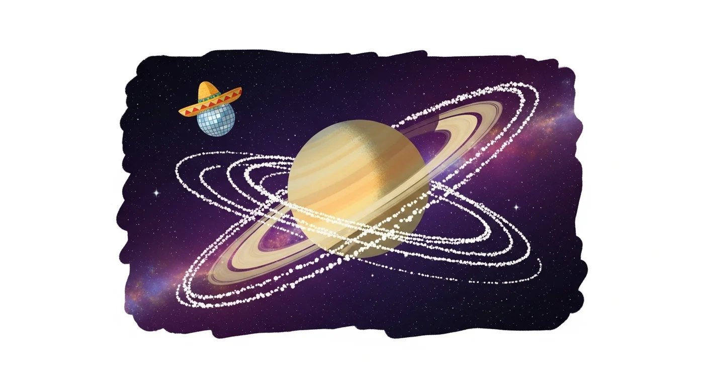 125+ Saturn Riddles with Answers: Explore the Ringed Planet 4 Saturn with multiple orbital paths shown as dotted lines around the planet and rings