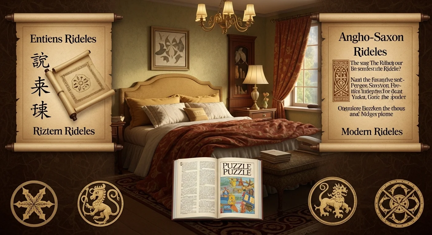125+ Bedroom Riddles with Answers: Fun and Engaging Puzzles 20 Modern bedroom at night showing sleep cycle visualization with REM stage, brain activity, and circadian rhythm elements