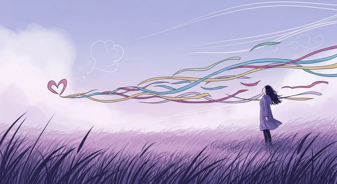 125+ Wind Riddles with Answers: Unlock the Mystery of the Wind 4 Artistic wind representation with colorful ribbons and human figure