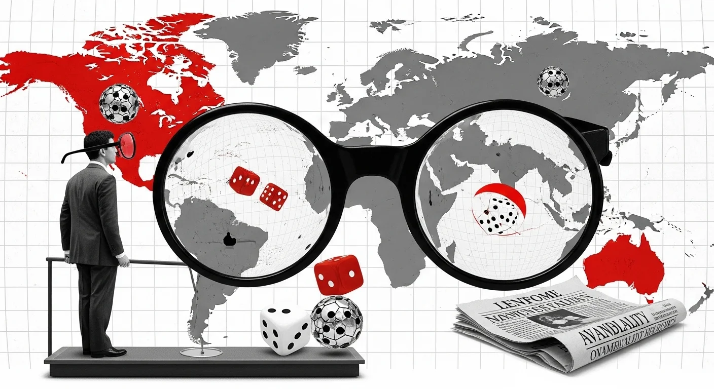 125+ Psychology Riddles & Answers: Unravel the Mysteries of Mind 4 Person with magnifying glasses analyzing world map with dice and perception symbols