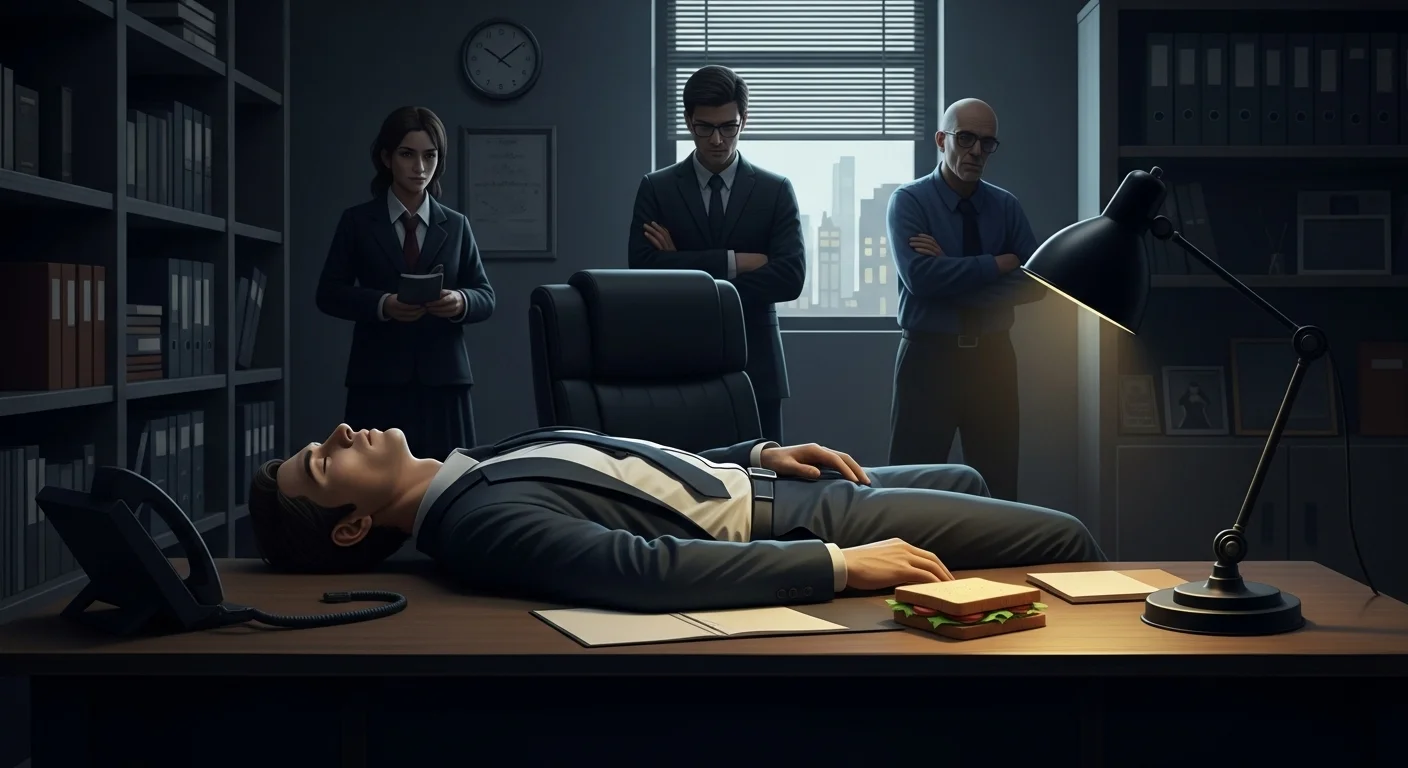 125+ Murder Mystery Riddles with Answers: Challenge Your Detective Skills! 2 Crime scene investigation in office with detectives examining evidence