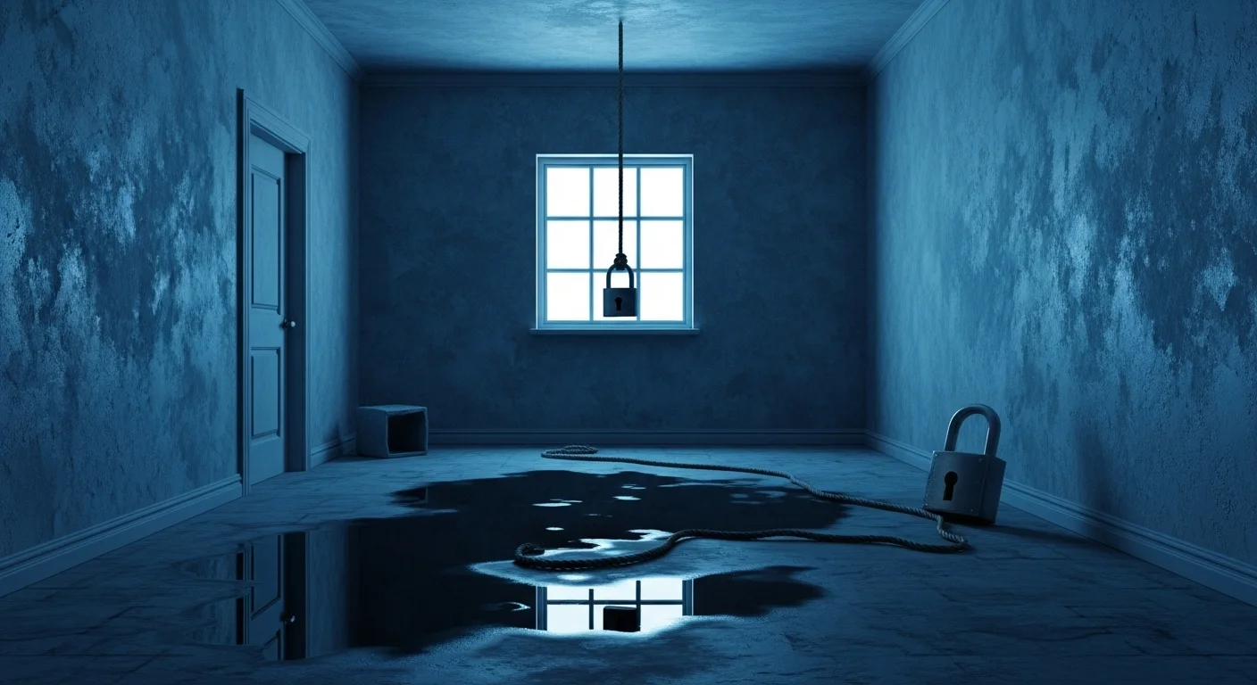 125+ Murder Mystery Riddles with Answers: Challenge Your Detective Skills! 6 Mysterious flooded room with hanging lantern and padlock clues