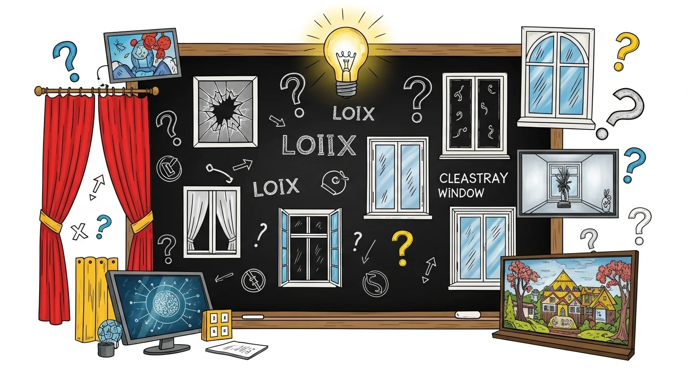 125+ Window Riddles with Answers: Fun for All Ages 4 Educational classroom blackboard with window riddles and lightbulb