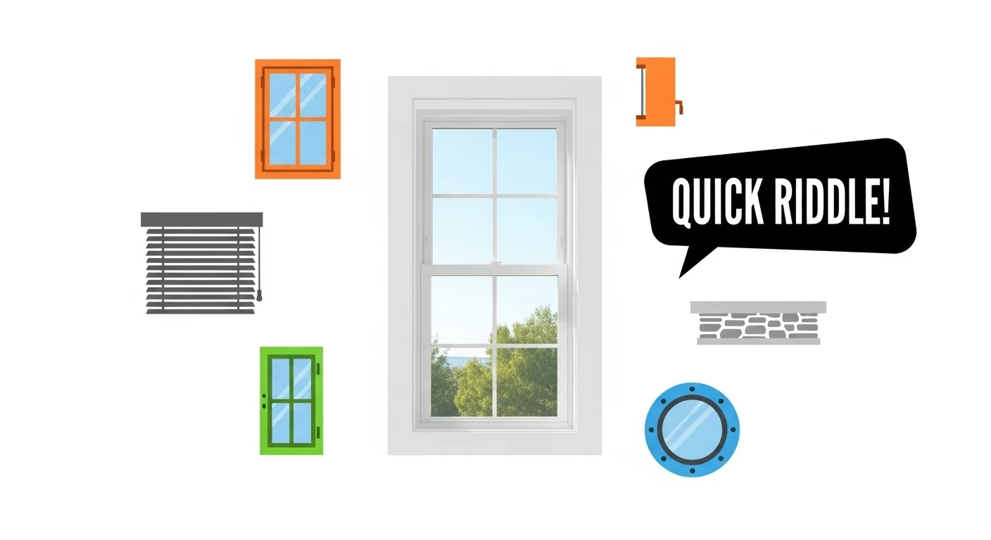 125+ Window Riddles with Answers: Fun for All Ages 2 Minimalist window riddle elements with question mark speech bubble