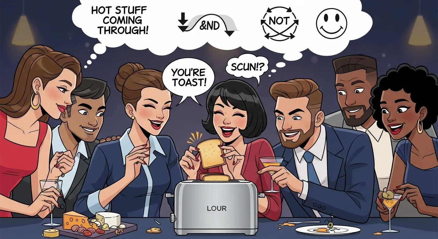 125+ Toaster Riddles with Answers: Funny Brain Teasers for Breakfast Fun 4 Sophisticated evening party with toast-themed puns and wordplay