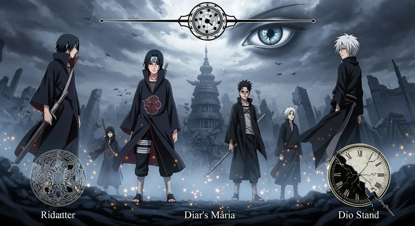 Dark anime characters representing difficult riddle challenges