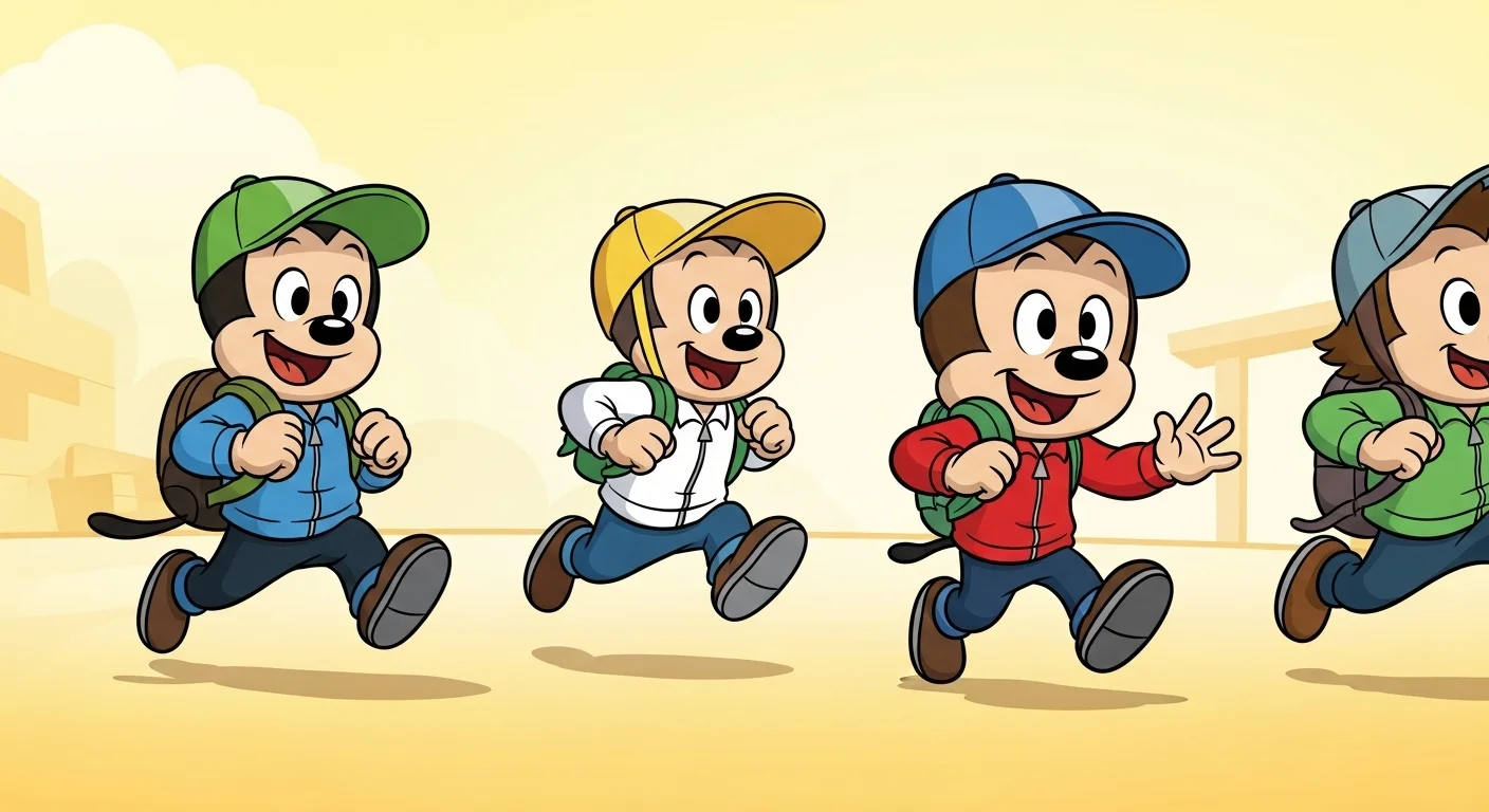 125+ Closet Riddles with Answers: Fun Brain Teasers for Kids and Adults 1 Colorful cartoon children running with backpacks for riddle adventure in closet riddles