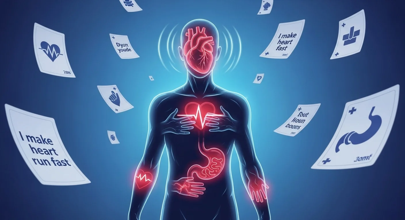 Human silhouette showing anxiety's physical effects on different organs
