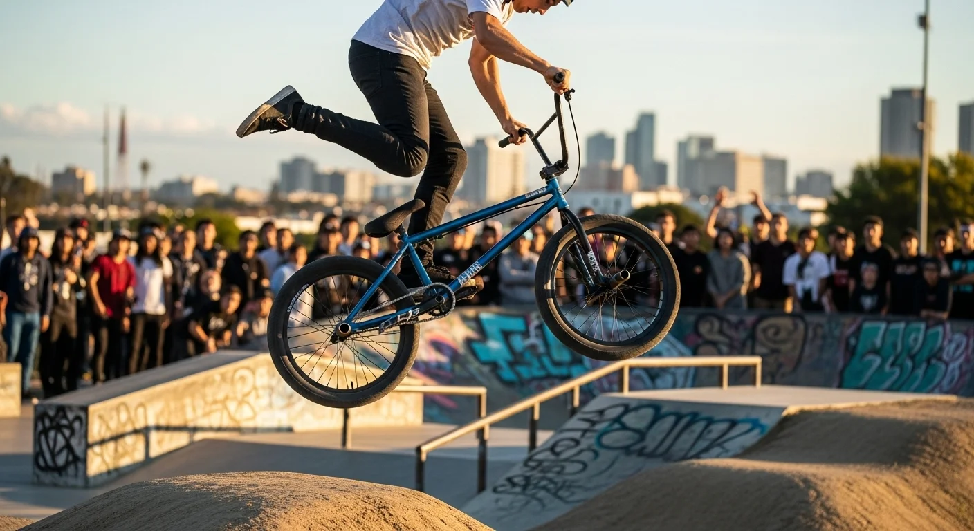125+ Bicycle Riddles with Answers: A Fun Ride for All Ages 5 BMX rider performing aerial stunt jump at urban skate park