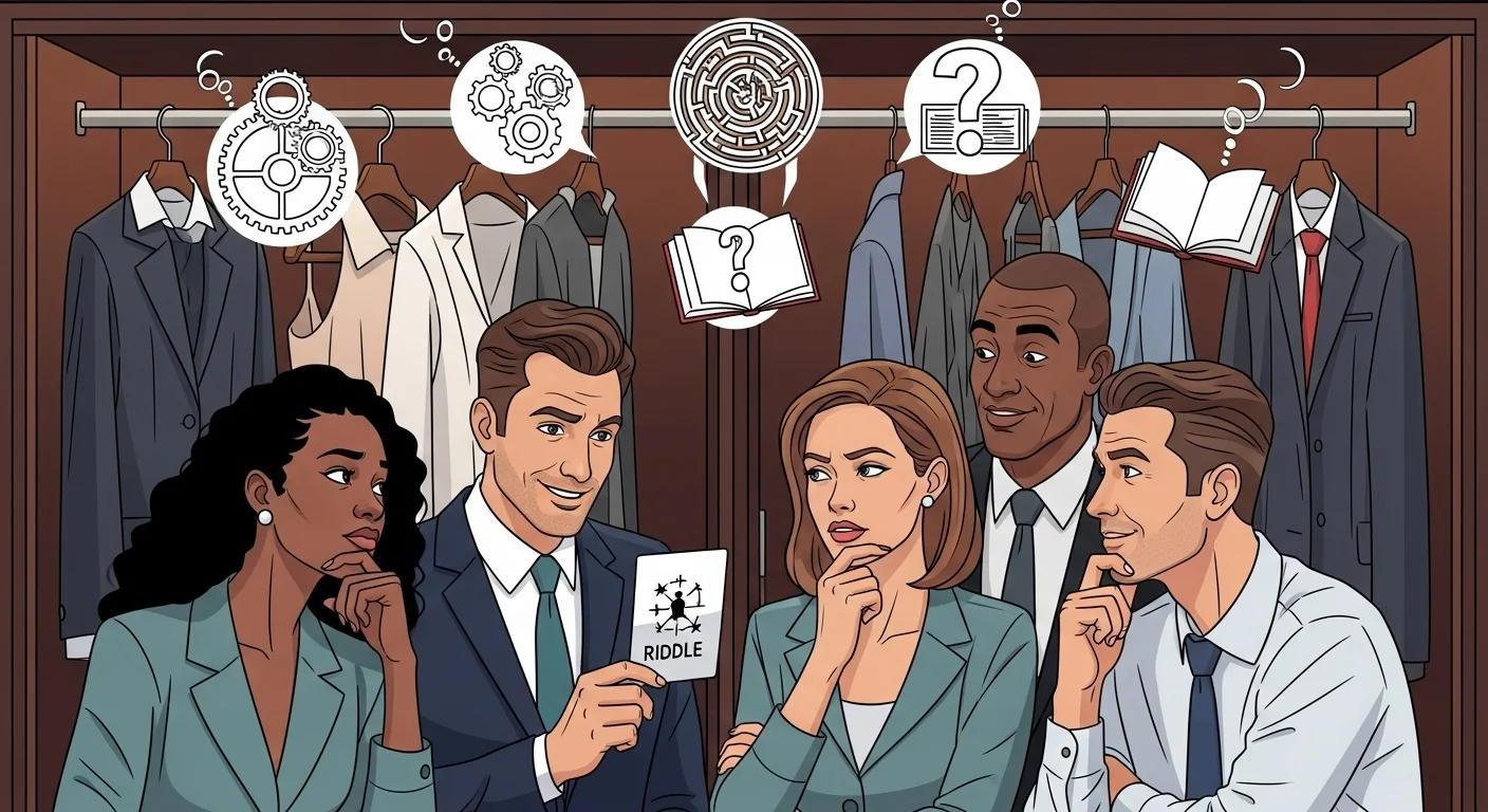 125+ Closet Riddles with Answers: Fun Brain Teasers for Kids and Adults 2 Business team collaborating on complex riddles with thought bubbles