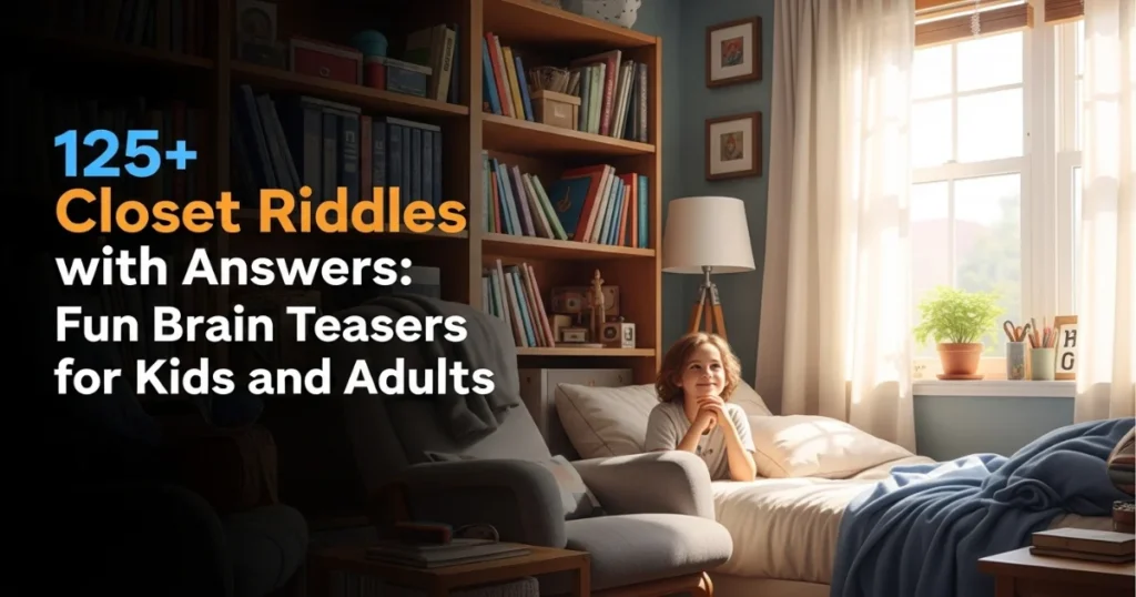 Woman thinking riddles in cozy bedroom with books and warm lighting
