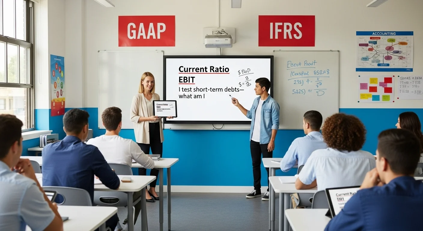 Current ratio EBIT financial analysis classroom teaching session presentation