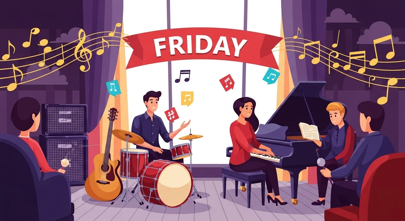 125+ Friday Riddles with Answers to Brighten Your Week 12 Live band performing Friday night music show with audience