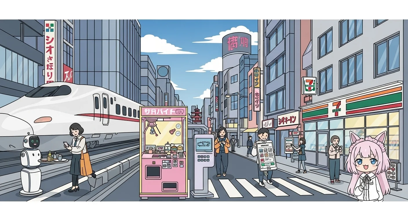 150+ Japan Riddles with Answers: Unlock the Wisdom of Japanese Wordplay 9 Modern Japanese city with bullet train, robots, and anime characters