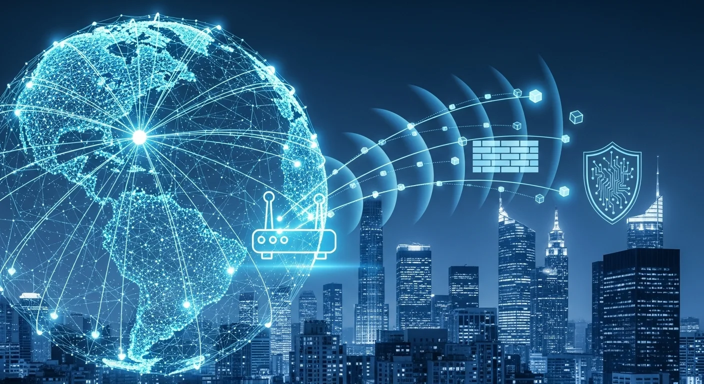 Global network infrastructure with security shields and city connectivity