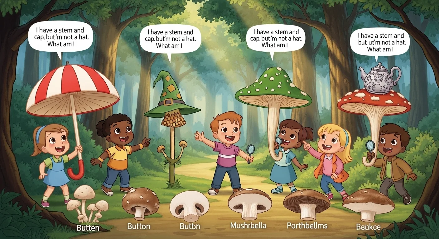 125+ Mushroom Riddles with Answers: Fun Brain Teasers for Kids and Adults 1 Children learning mushroom identification with interactive guide