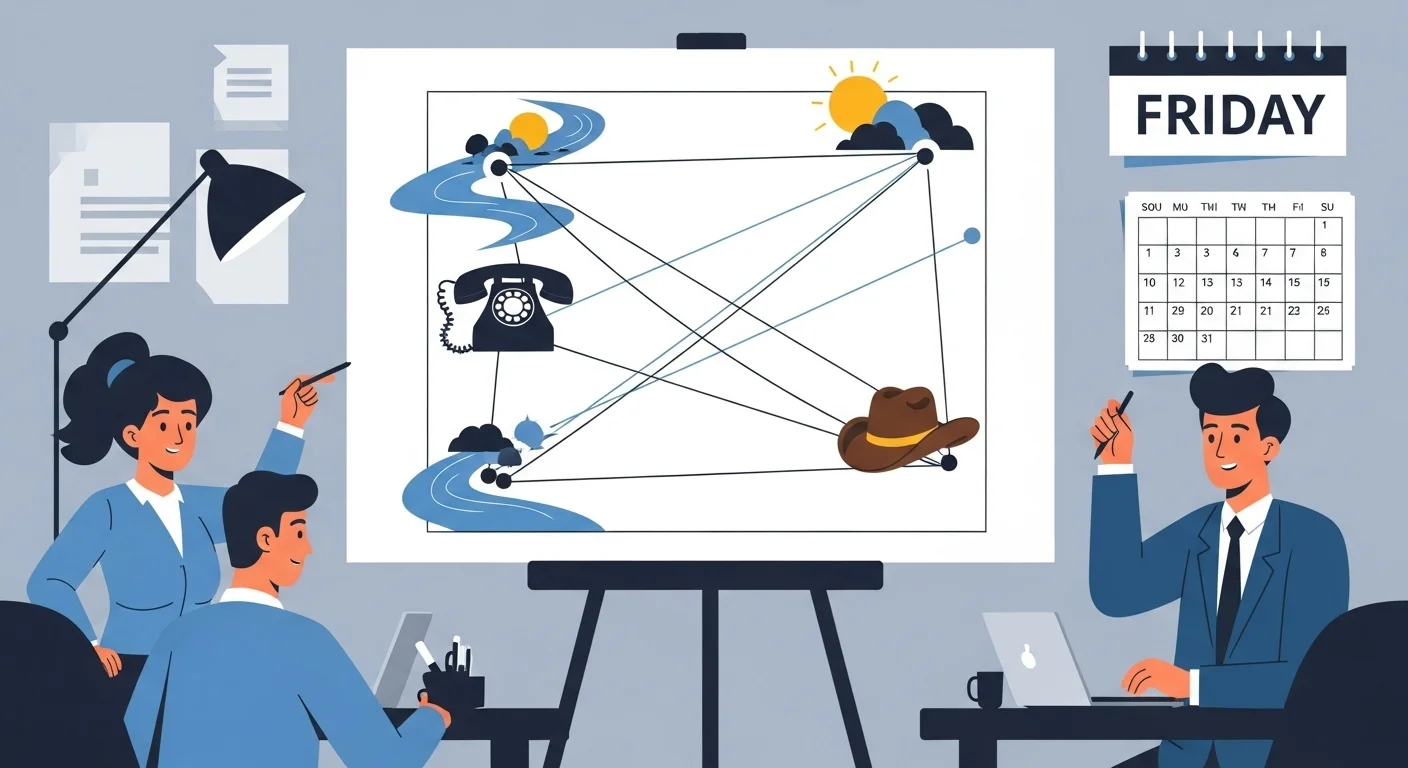125+ Friday Riddles with Answers to Brighten Your Week 3 Office team solving Friday riddles business meeting brain games