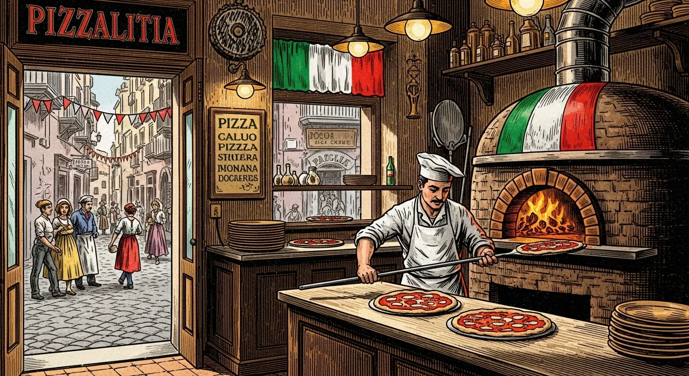 125+ Pizza Riddles and Jokes to Make Your Next Pizza Night Unforgettable 7 Italian pizza chef preparing pizzas in traditional wood-fired oven