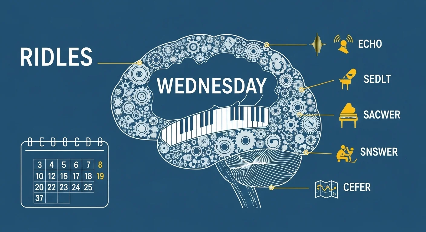 Wednesday brain riddles with cognitive gears and puzzle mechanics