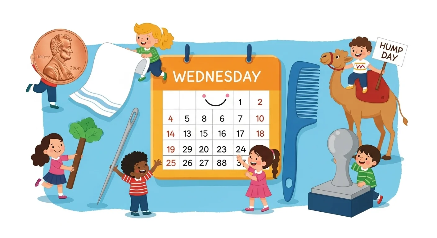 Children enjoying Wednesday riddles with educational calendar activities