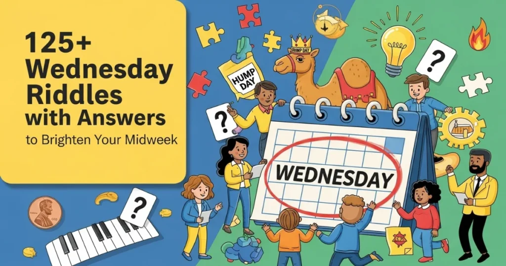 Wednesday riddles collection with 125+ brain teasers and puzzles