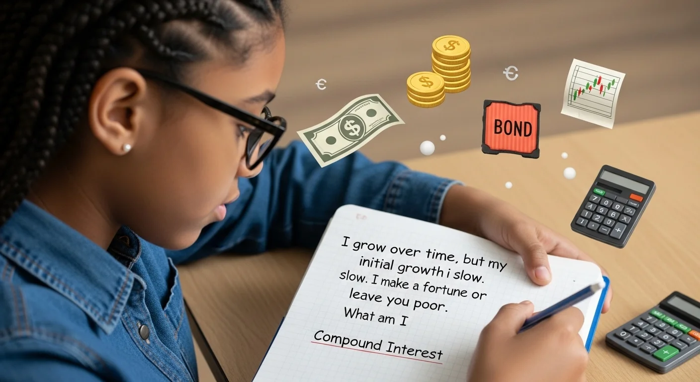 Student learning compound interest concepts with financial calculators