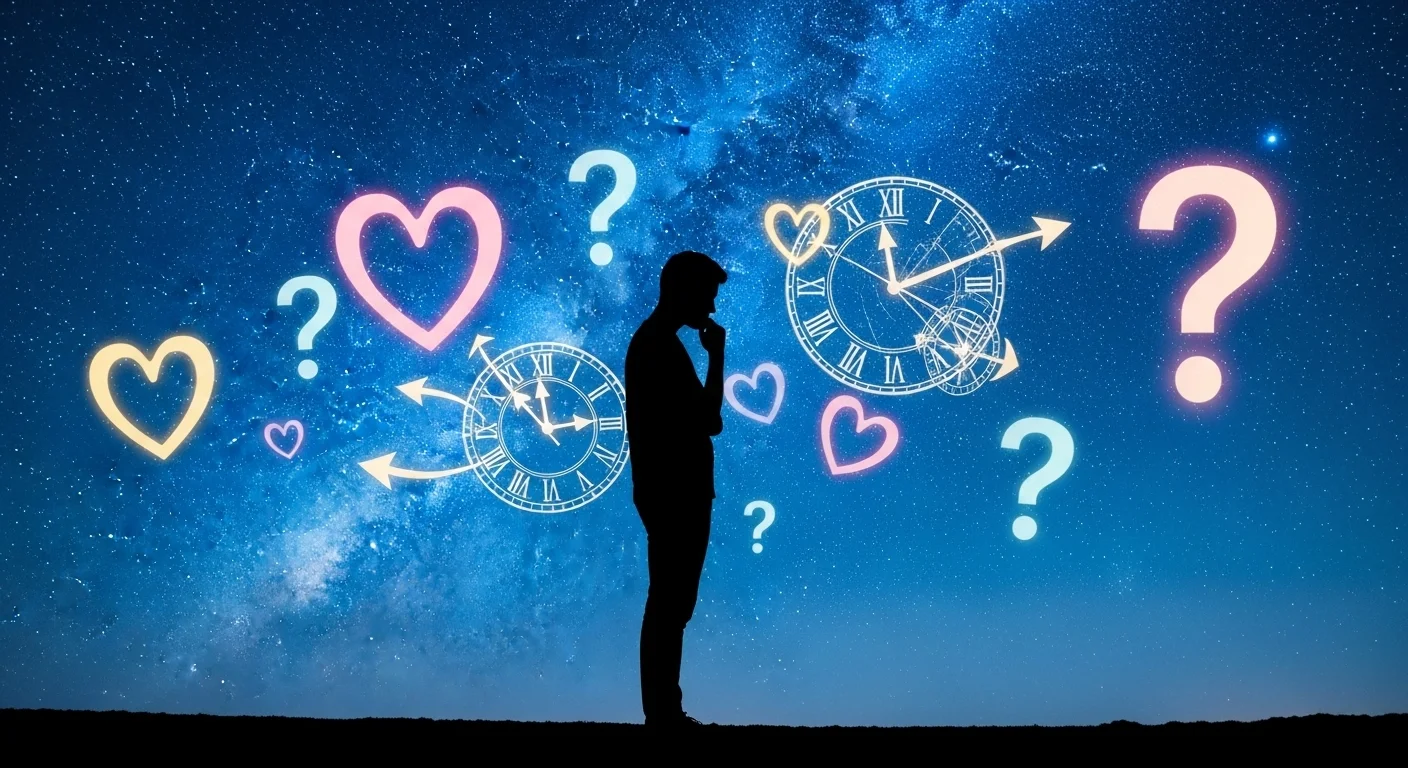 125+ Sad Riddles with Answers: Thoughtful Brain-Teasers About Life, Loss, and Emotion 5 Silhouette pondering questions about love time and existence under stars