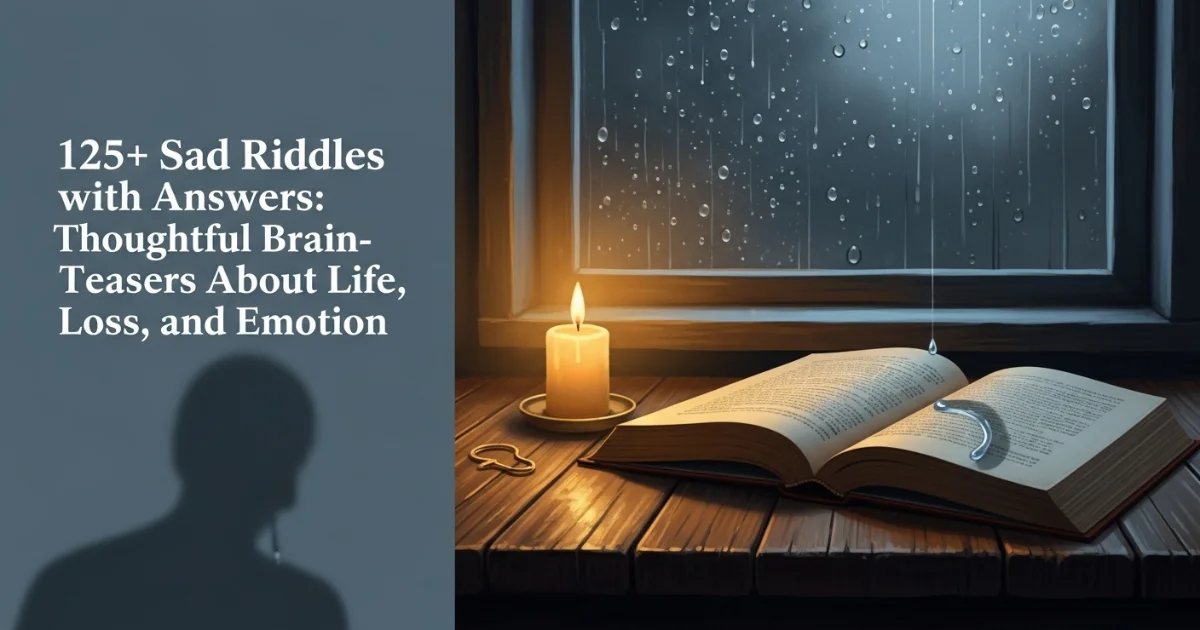 Contemplative book with candle by rainy window for emotional riddles