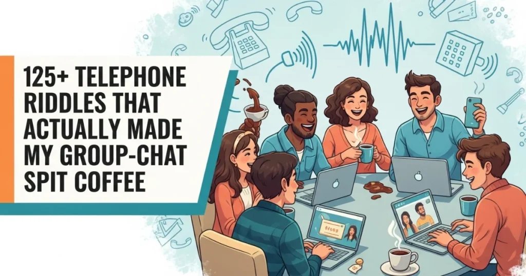 Group sharing 125+ telephone riddles during virtual coffee meeting