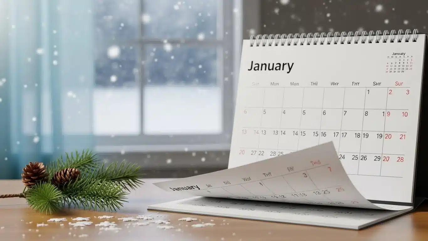 Most People Can't Solve Even 5 of These 125+ New Winter Riddles—Can You? 5 Desktop calendar showing January month with winter decorations